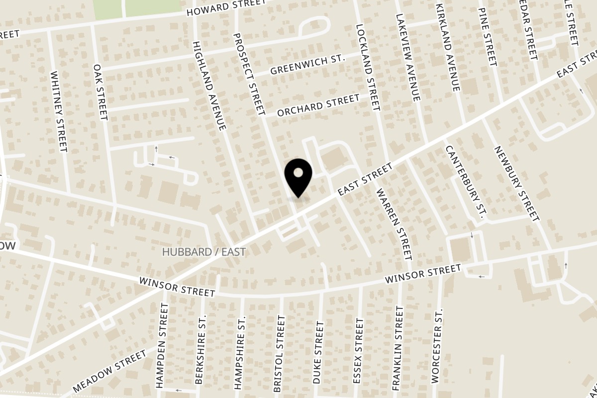 Map showing the location of Casa Pizzeria (Multi-award winning) CRAFT PIZZA on 325 East St in Ludlow